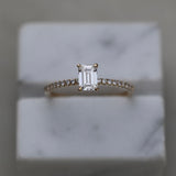 Emerald Cut Pave Lab Grown Diamond Engagement Ring