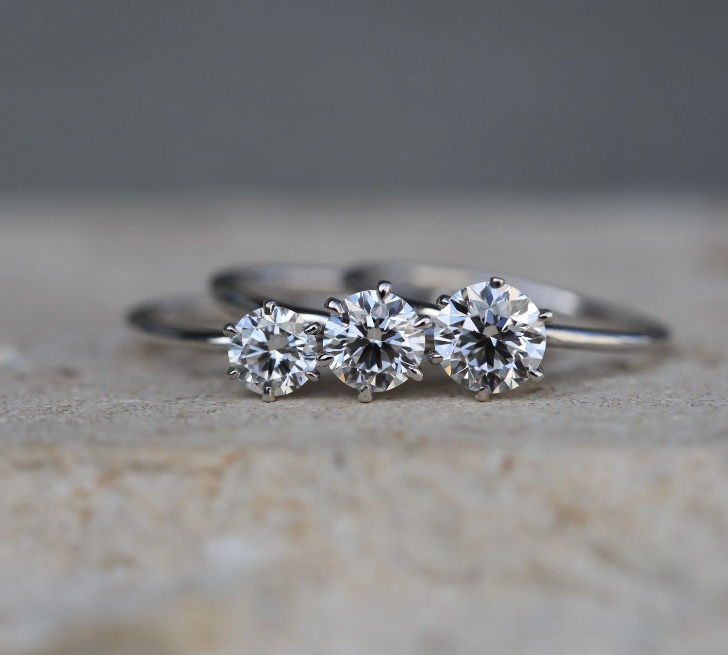 Round Solitaire Lab Grown Diamond Diamond Engagement Ring