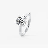 Round Split Shank Lab Grown Diamond Engagement Ring