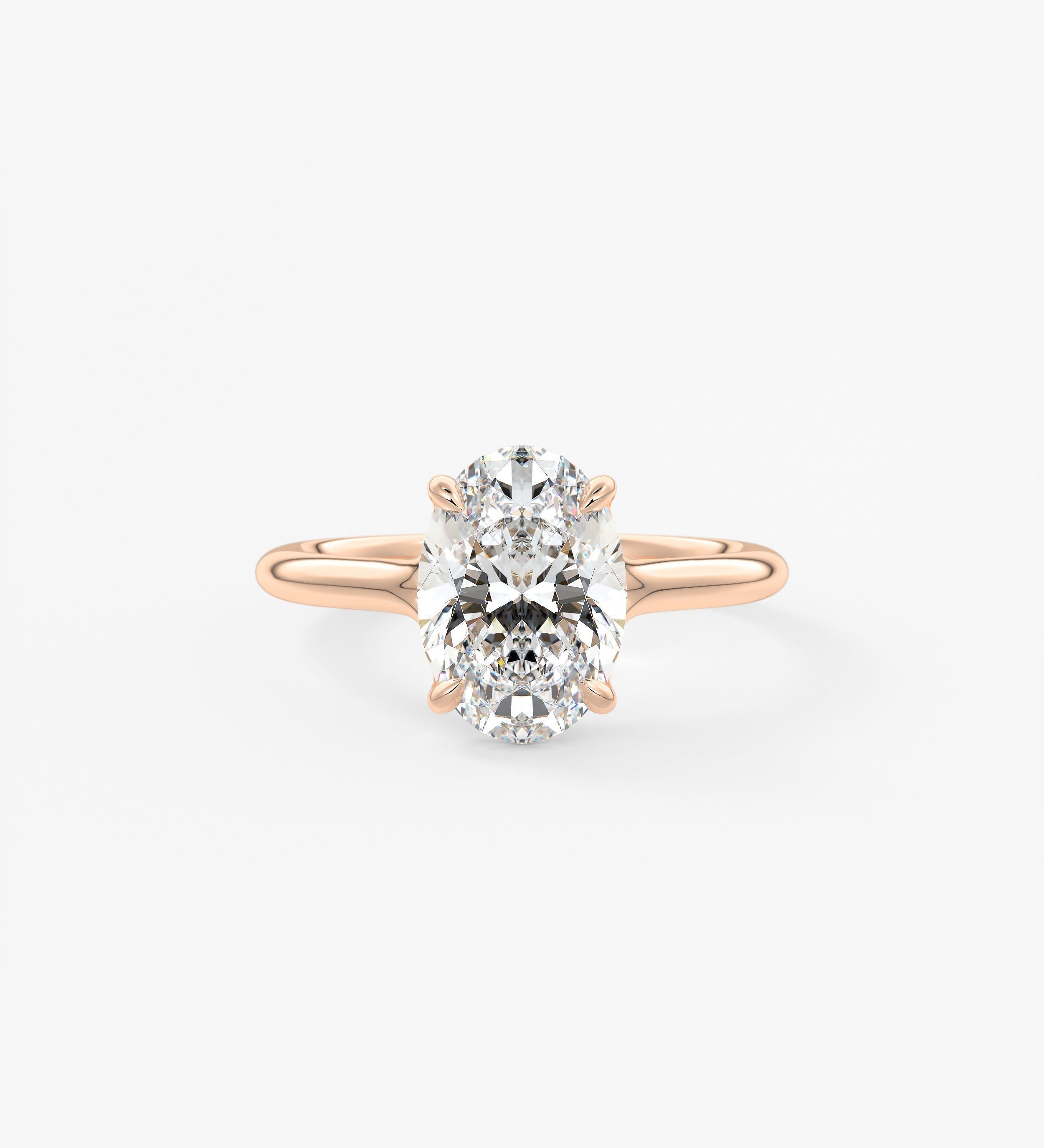 Oval Split Shank Lab Grown Diamond Engagement Ring