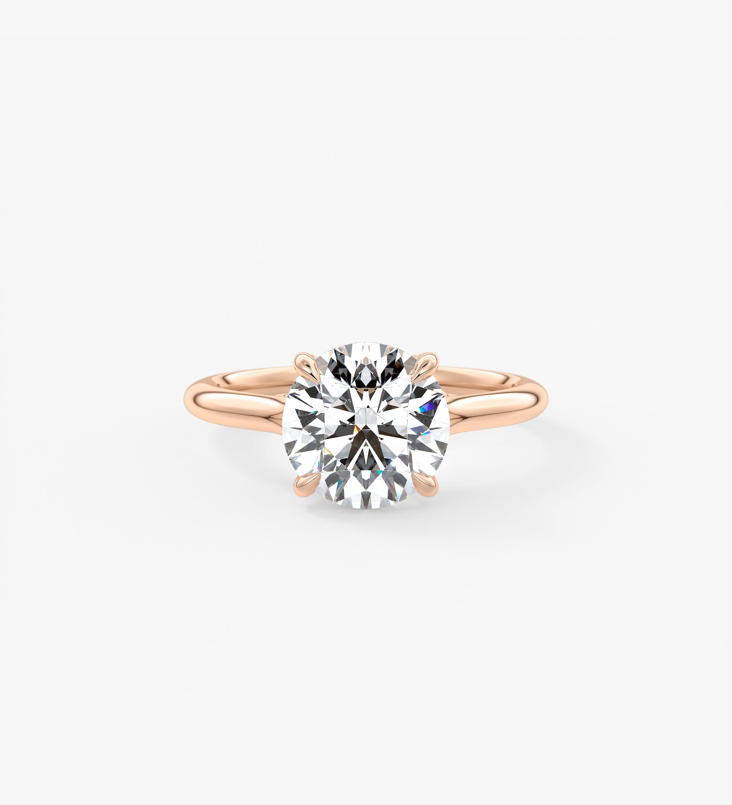 Round Hidden Halo Lab Grown Diamond Engagement Ring