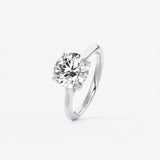 Round Hidden Halo Lab Grown Diamond Engagement Ring