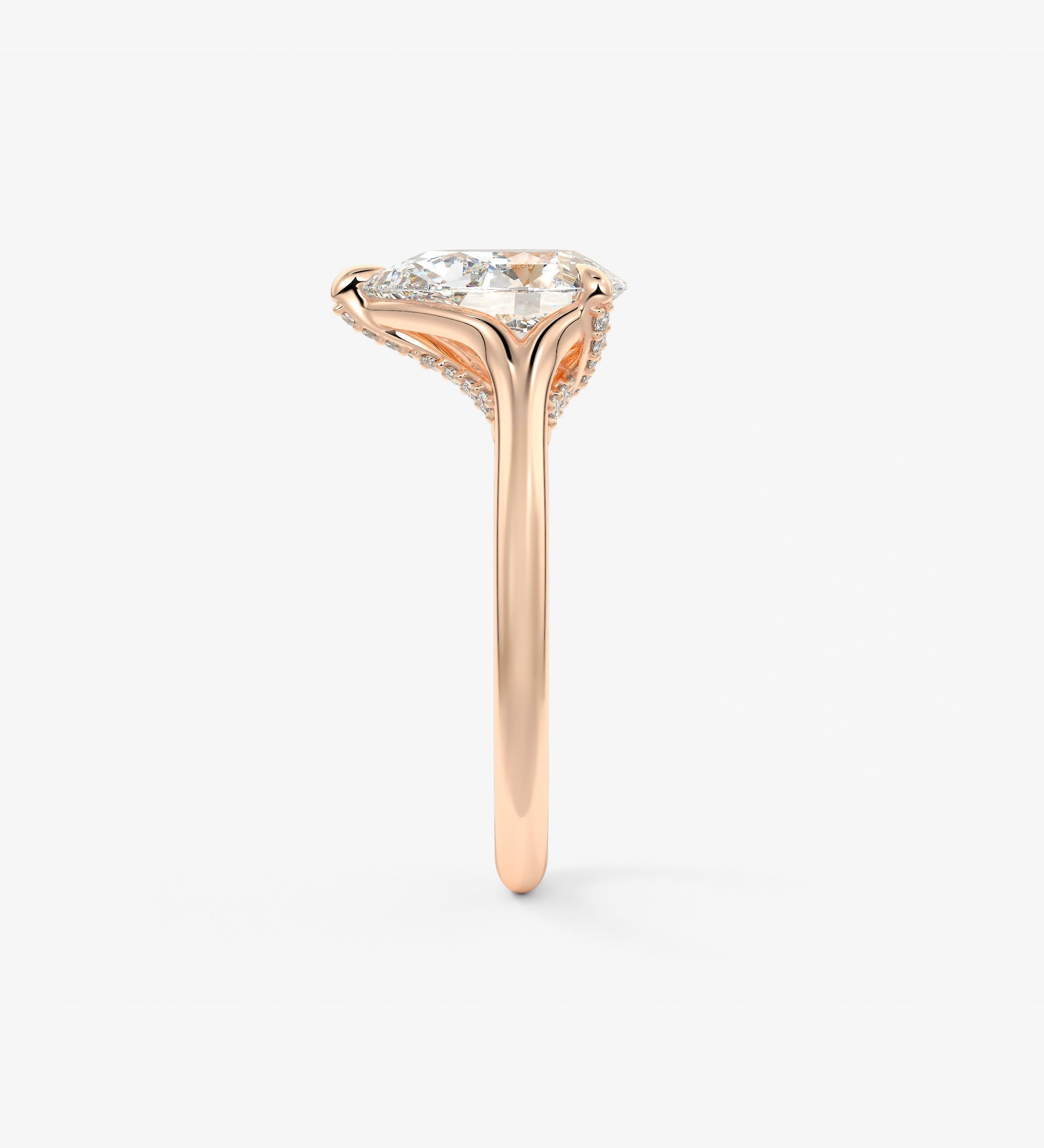 Pear Hidden Halo Lab Grown Diamond Engagement Ring