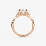 Round Three Stone Lab Grown Diamond Engagement Ring