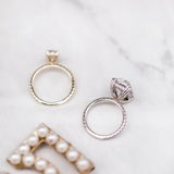 1.85 CT Oval Solitaire Hidden Halo & Pave Moissanite Engagement Ring 3