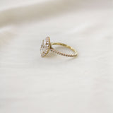 1.75 CT Marquise Cut Halo & Pave Moissanite Engagement Ring 4
