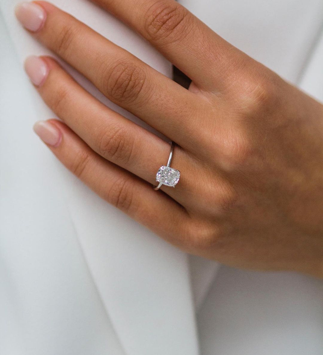 1.80 CT Cushion Cut Solitaire Moissanite Engagement Ring 2