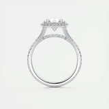 2 CT Round Halo Split Shank CVD F/VS1 Diamond Engagement Ring 6