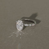 1.5 CT Oval Lab Grown Diamond Pave Style Engagement Ring