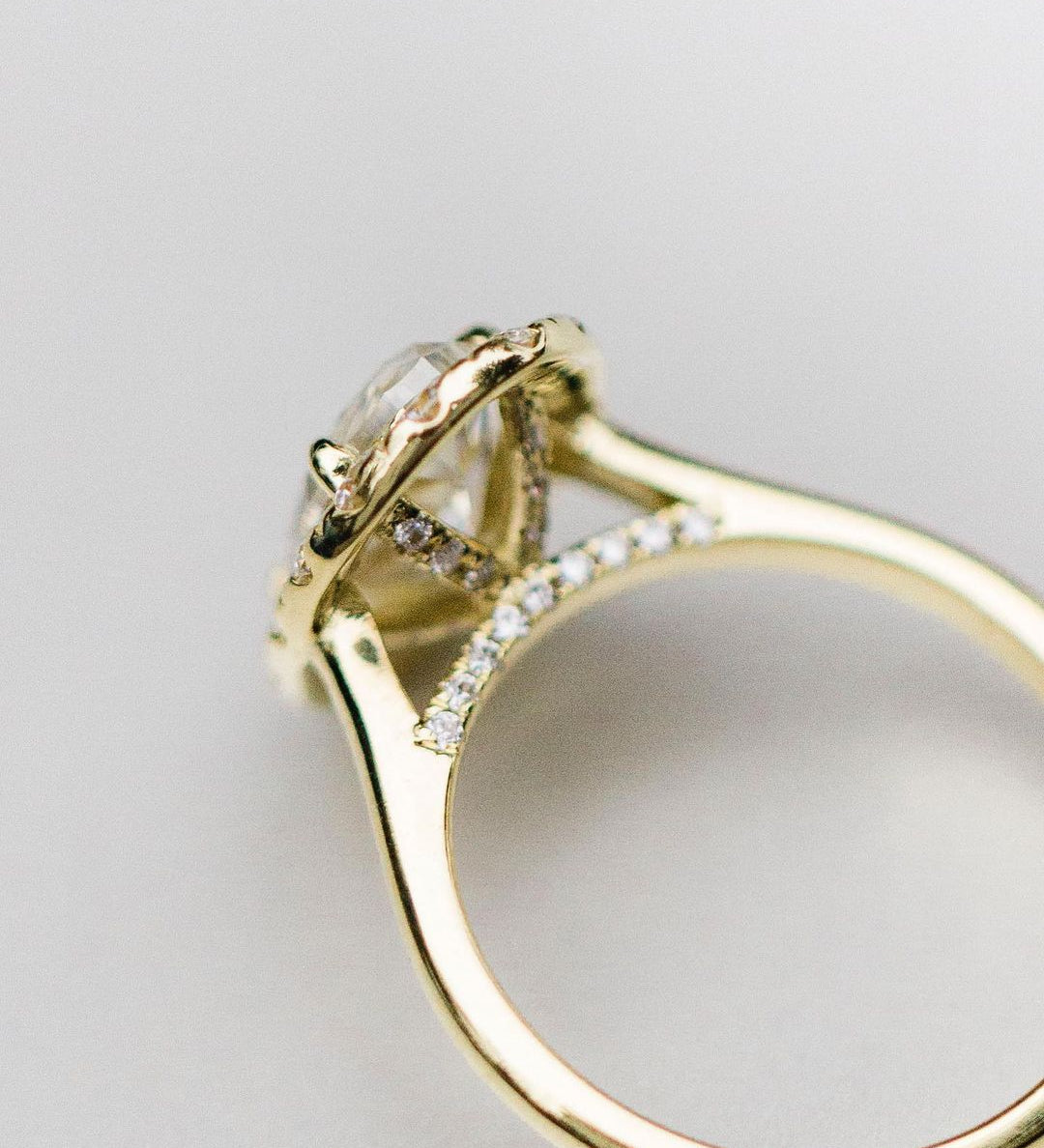 3.80 CT Oval Cut Halo Style Moissanite Engagement Ring 3