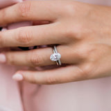 2.10 CT Oval Solitaire Hidden Halo Moissanite Engagement Ring 2
