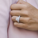 3.62 CT Elongated Cushion Solitaire Moissanite Engagement Ring 4