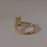 1.5 CT Elongated Cushion  Lab Grown Diamond Pave Setting Engagement Ring