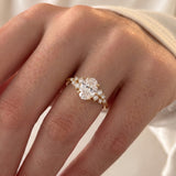 1 CT Cluster Oval Lab Grown Diamond Engagement Ring