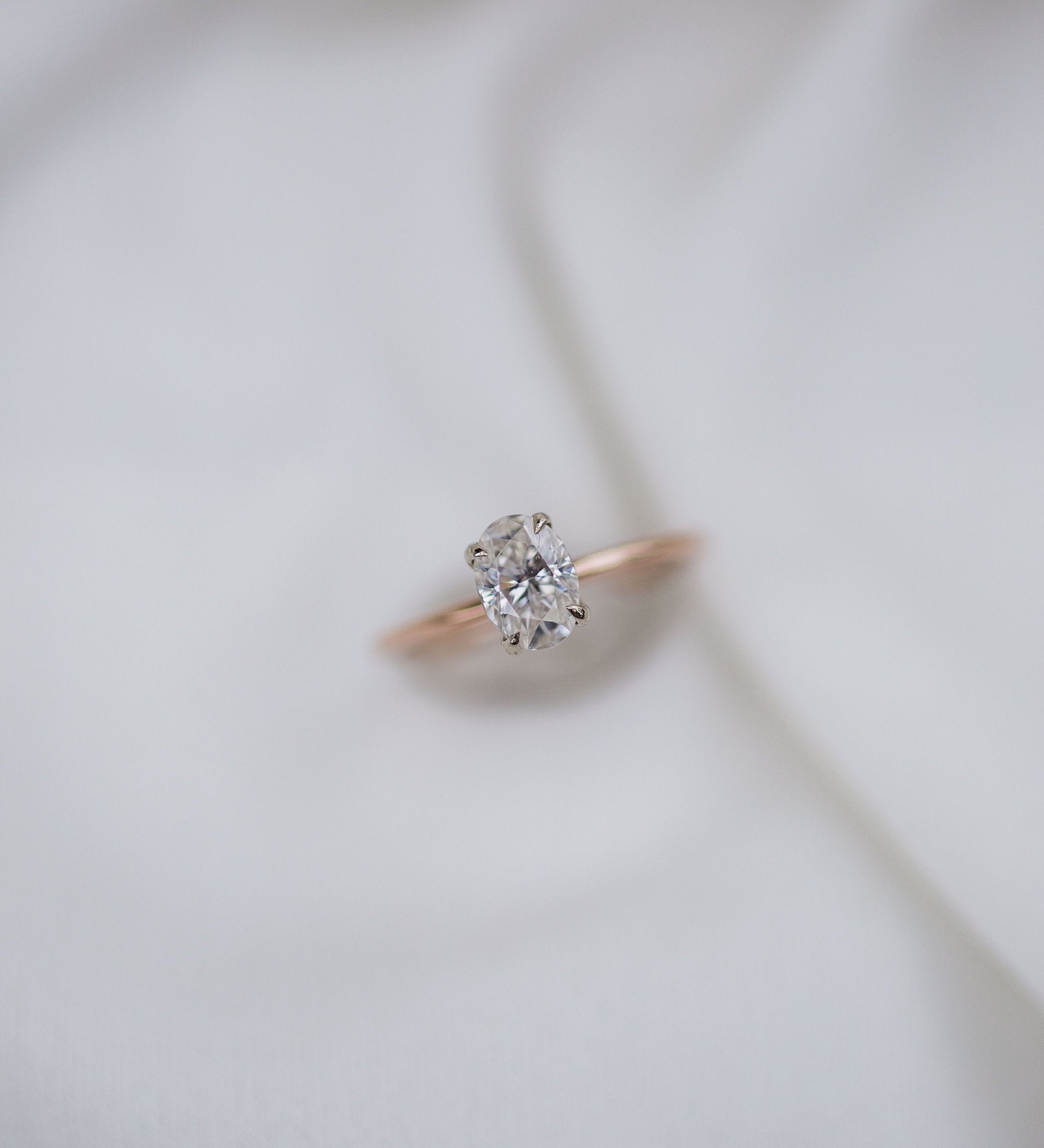 1.33 CT Oval Cut Solitaire Hidden Halo Moissanite Engagement Ring 3