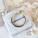 1.10 CT Emerald Three Stones Lab Grown Diamond Engagement Ring