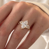 3 CT Cluster Marquise Lab Grown Diamond Engagement Ring