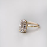 4.40 CT Oval Solitaire Hidden Halo Moissanite Engagement Ring 1