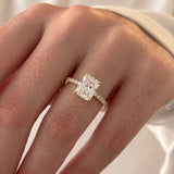 2 CT Pave Radiant Lab Grown Diamond Engagement Ring