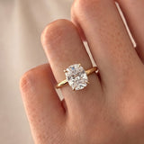 2 CT Oval Lab Grown Diamond Engagement Ring – Hidden Halo