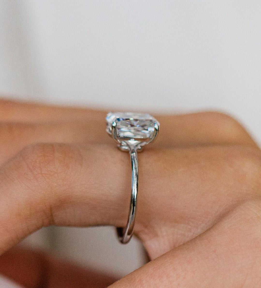 4.55 CT Cushion Cut Solitaire Moissanite Engagement Ring 2