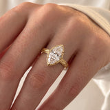 3 CT Vintage Marquise Lab Grown Diamond Engagement Ring