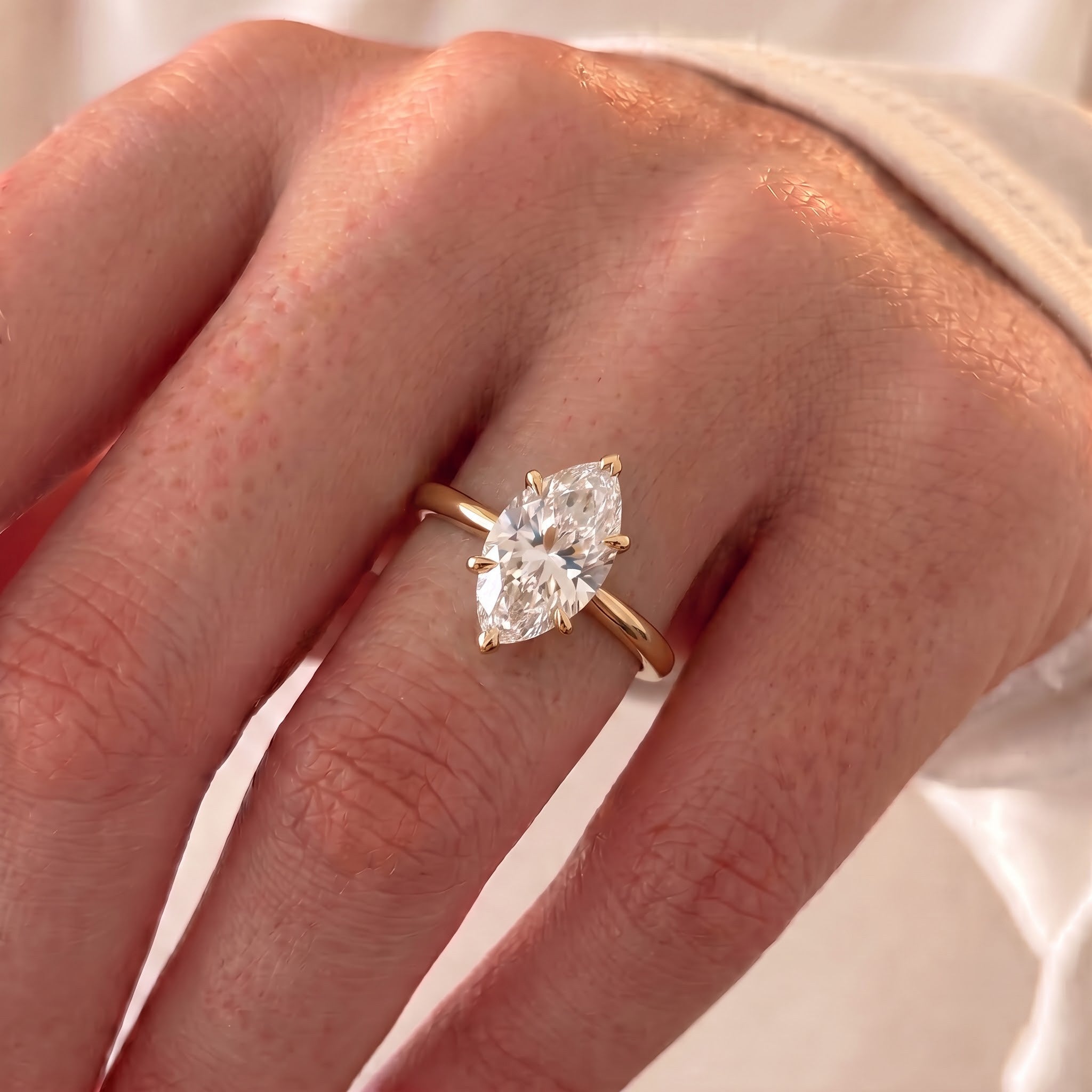 1.25 CT Solitiare Marquise Lab Grown Diamond Engagement Ring