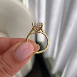 2.0 CT Oval Lab Grown Diamond Hidden halo Setting Engagement Ring