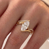 2.5 CT Marquise Lab Grown Diamond Bridal Set – Wrap Pavé