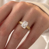 3 CT Vintage Emerald Lab Grown Diamond Engagement Ring