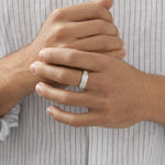 0.85 TCW Round Moissanite Pave Men's Wedding Band in Solid Gold 3