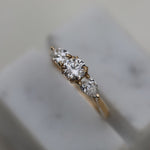 0.50 CT Round Three Stones Lab Grown Diamond Engagement Ring