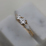 0.50 CT Round Three Stones Lab Grown Diamond Engagement Ring