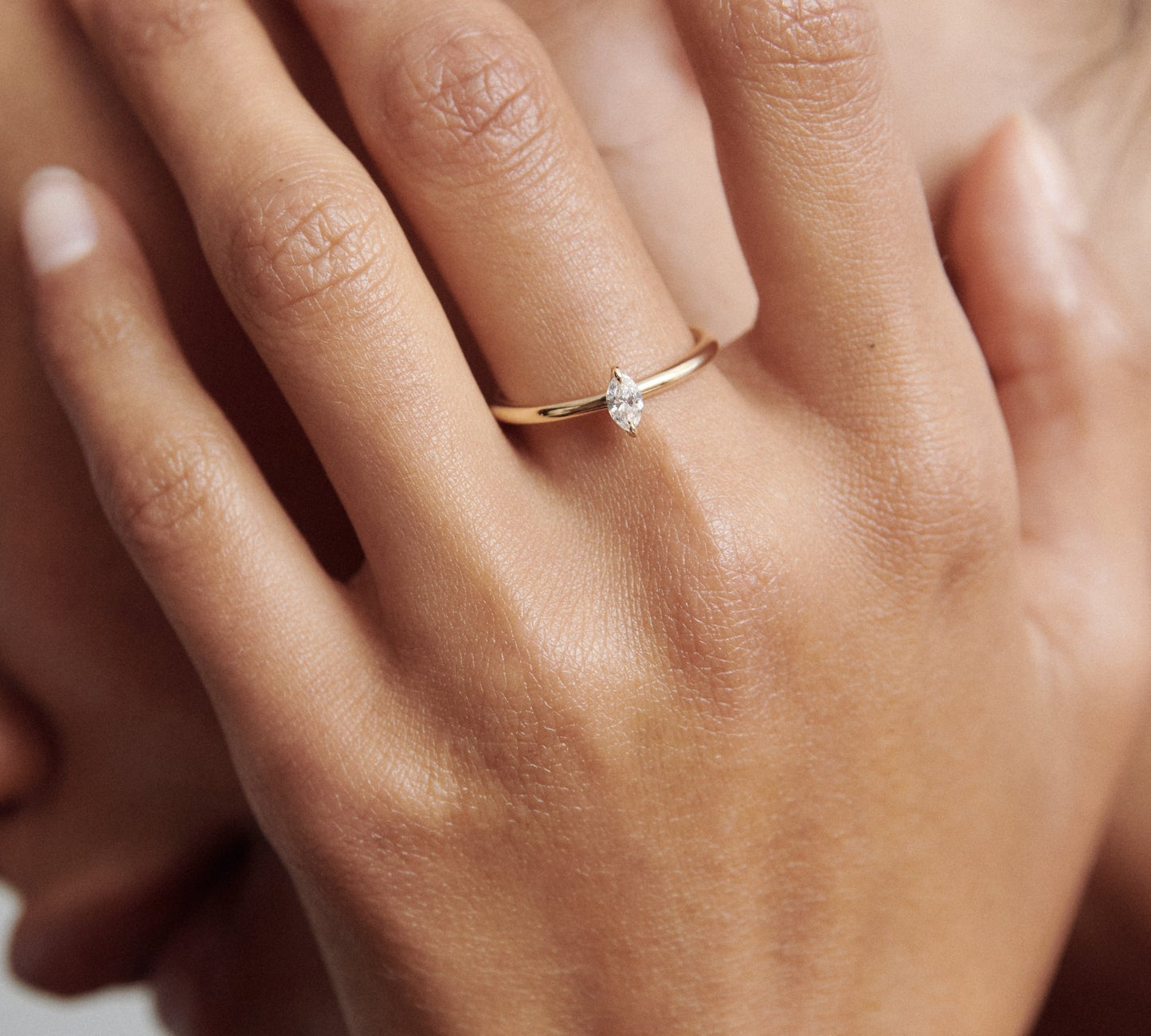 Stunning 0.10 CT Marquise Moissanite Engagement Ring with Solitaire Design