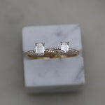 Emerald Cut Pave Lab Grown Diamond Engagement Ring