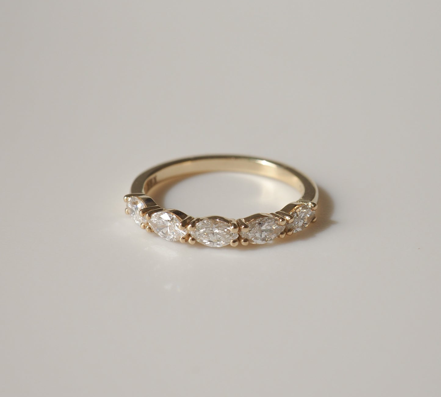 Stunning 1 TCW Marquise Moissanite Stones Half Eternity Wedding Bands