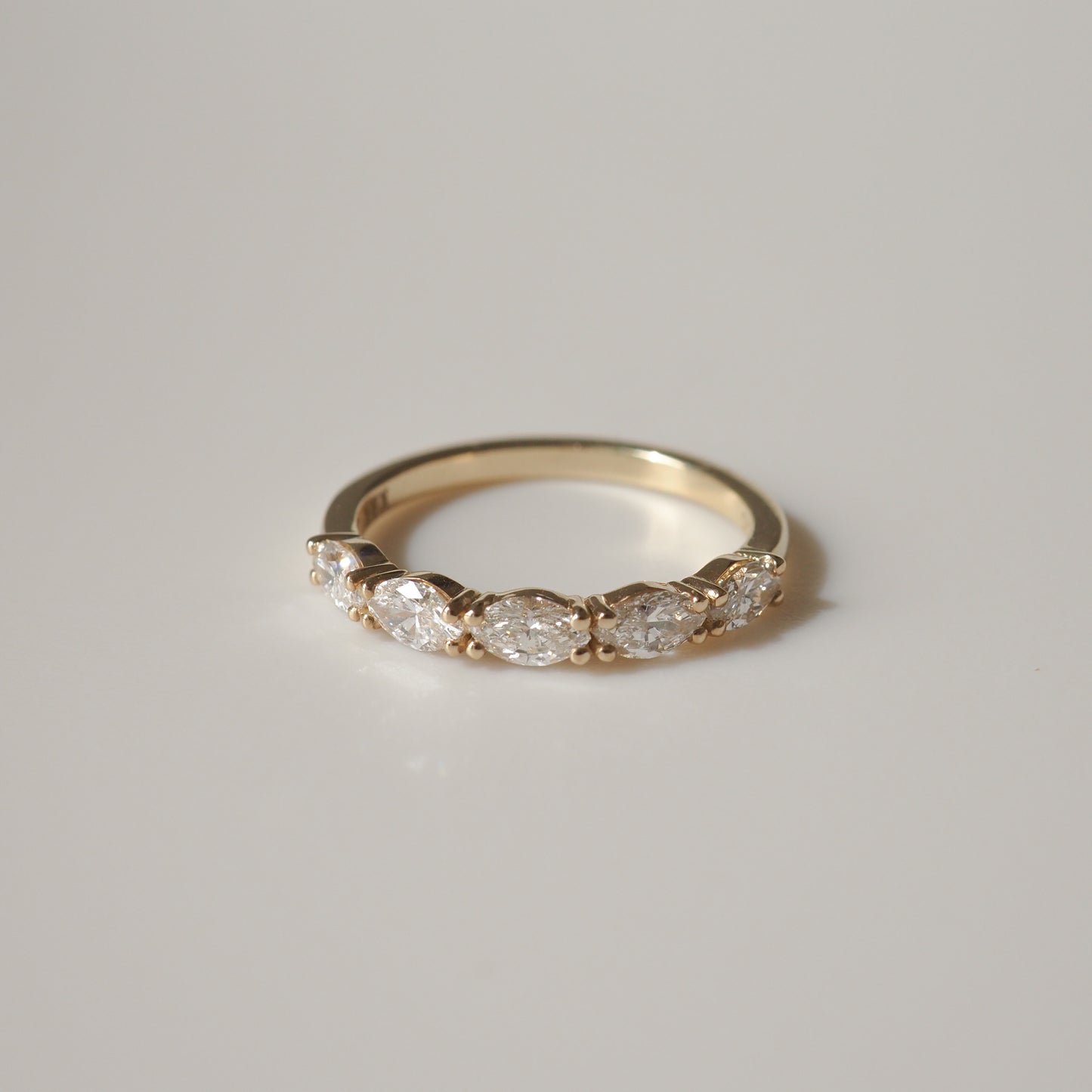 Stunning 1 TCW Marquise Moissanite Stones Half Eternity Wedding Bands