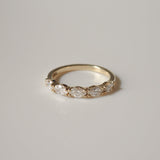 Stunning 1 TCW Marquise Moissanite Stones Half Eternity Wedding Bands