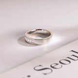 Delicate Moissanite Band with 0.20 TCW Emerald Cut Stones in Solid Gold 9