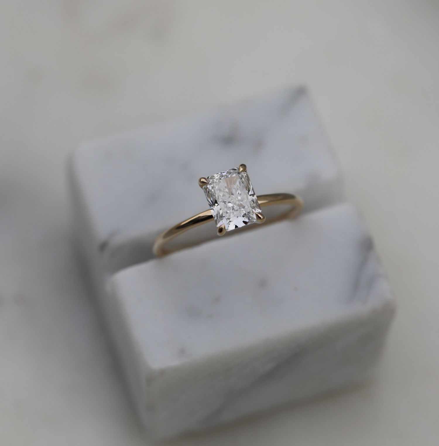 Radiant Solitaire Lab Grown Diamond Engagement Ring