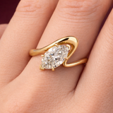 Marquise Lab Grown Diamond unique Engagement Ring