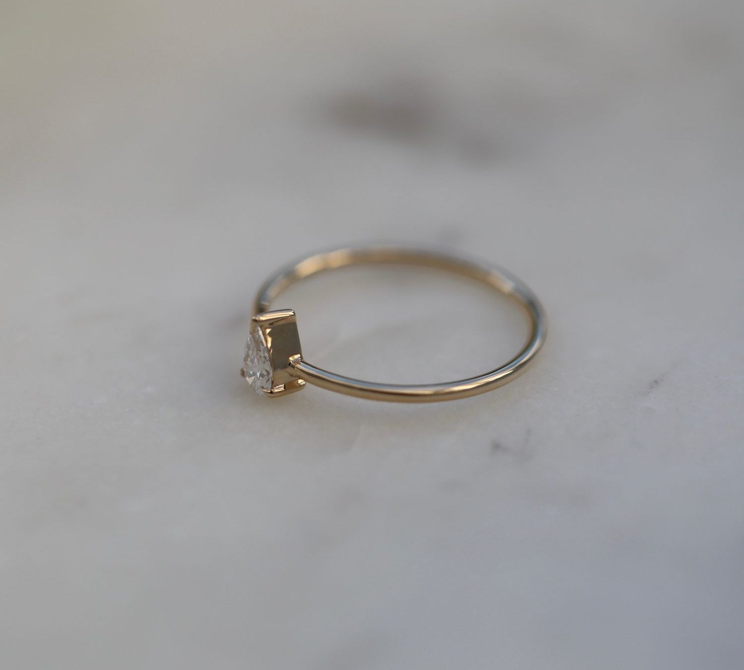 Pear Solitaire Lab Grown Diamond Engagement Ring