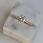 Oval Cut Pave Lab Grown Diamond Engagement Ring