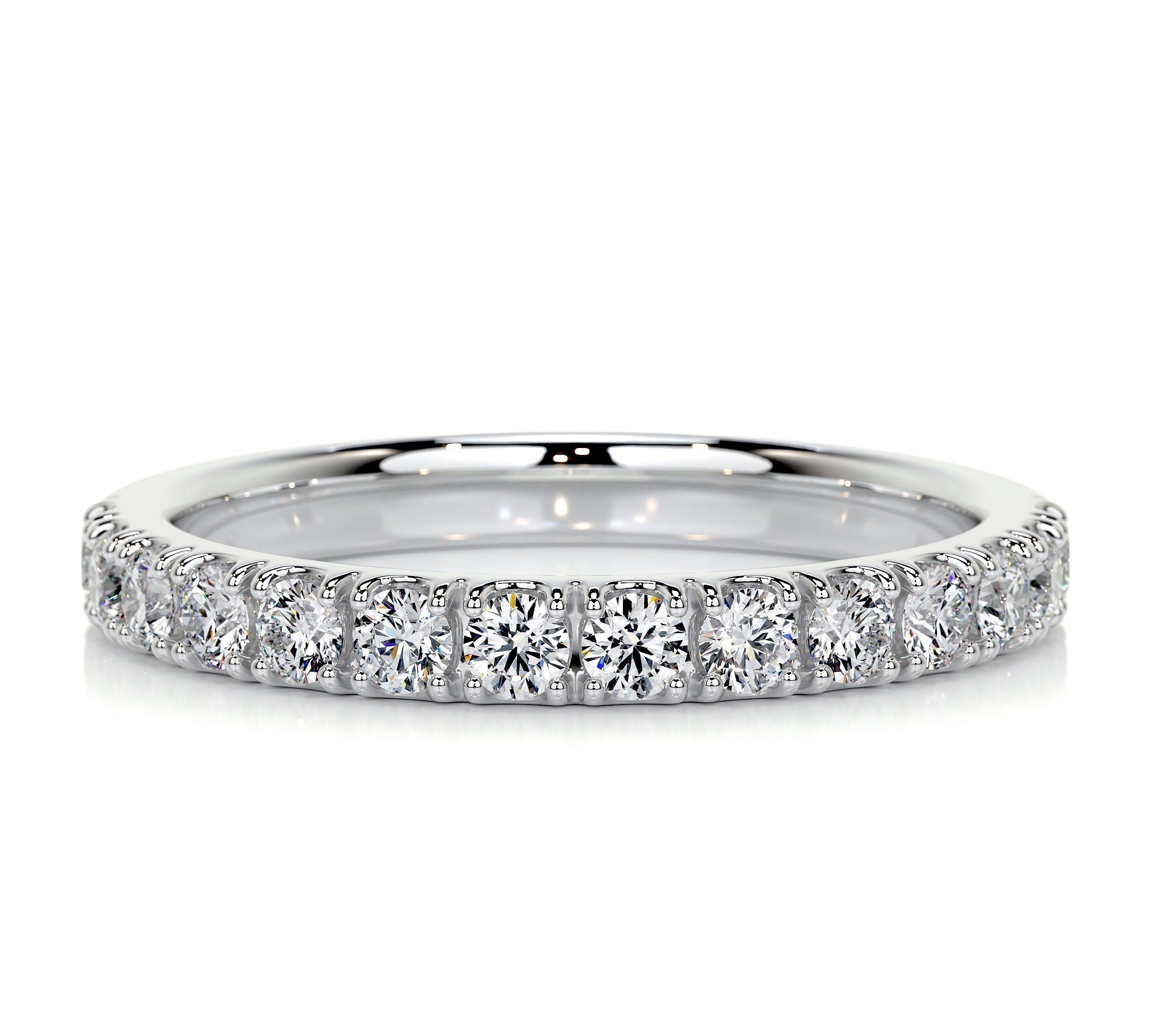 0.5 CT Round Half Eternity CVD EF/VVS Diamond Wedding Band 1