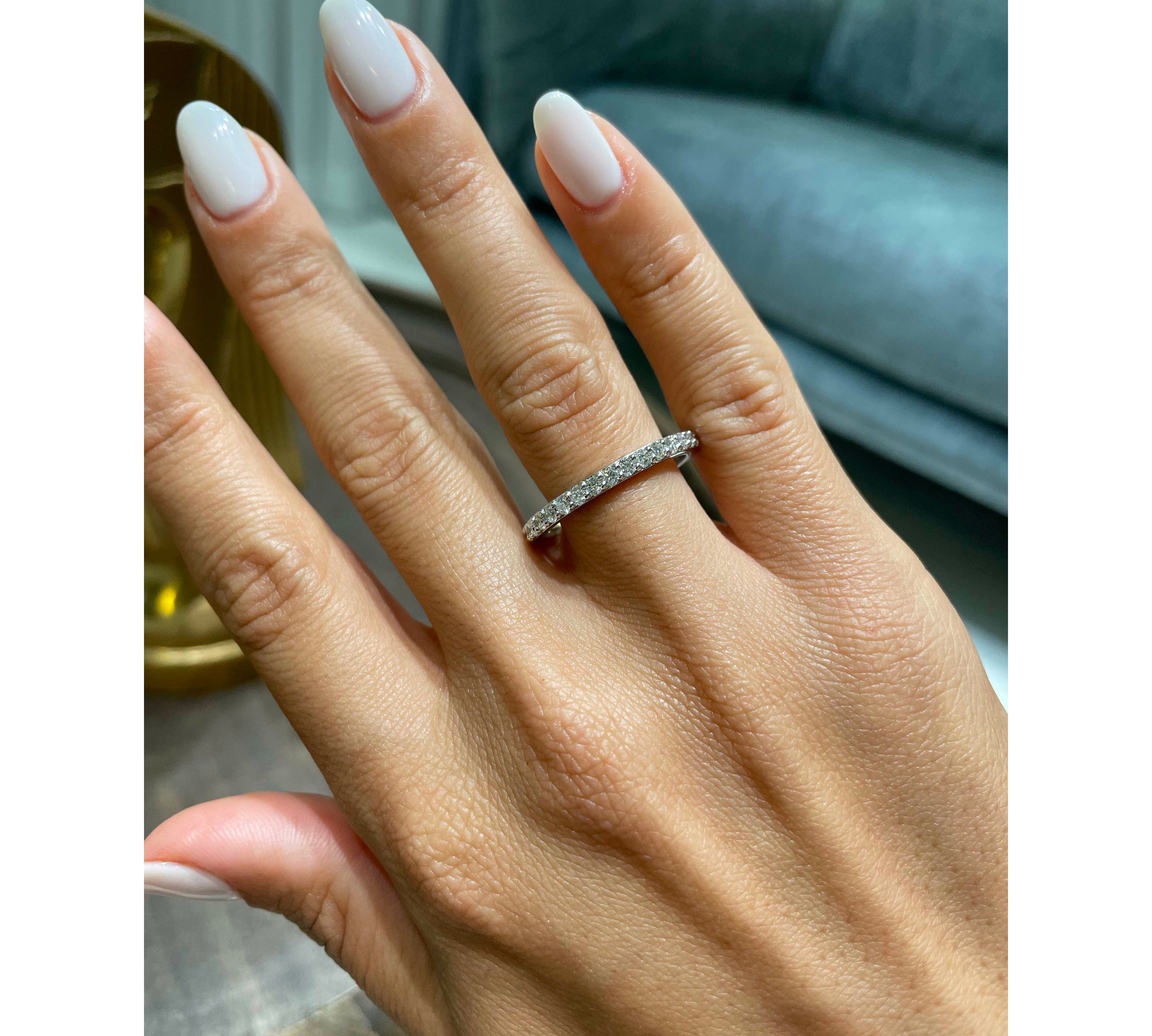 0.5 CT Round Half Eternity CVD EF/VVS Diamond Wedding Band 2