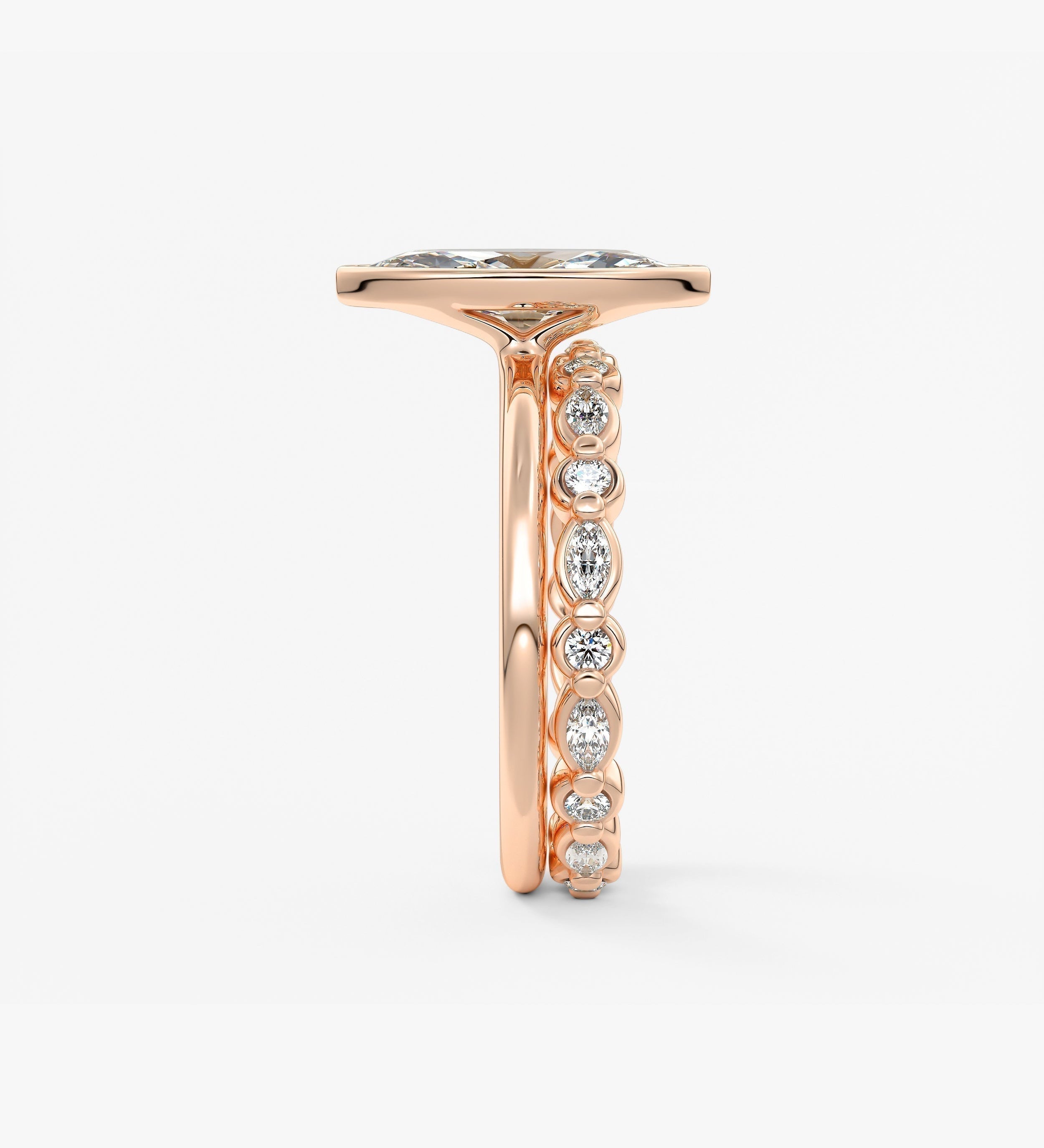 Marquise Bezel Lab Grown Diamond Engagement Ring