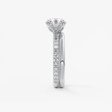 Round Pave Lab Grown Diamond Engagement Ring
