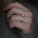 Round Cut Pave Lab Grown Diamond Engagement Ring