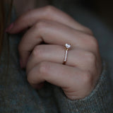 Round Cut Pave Lab Grown Diamond Engagement Ring