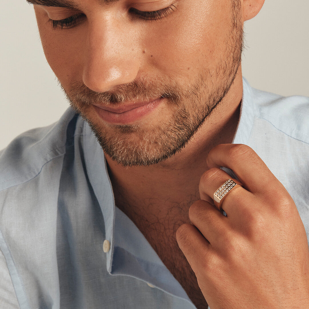 0.50 CT Round Moissanite Channel Set Men's Wedding Band in Solid Gold 1